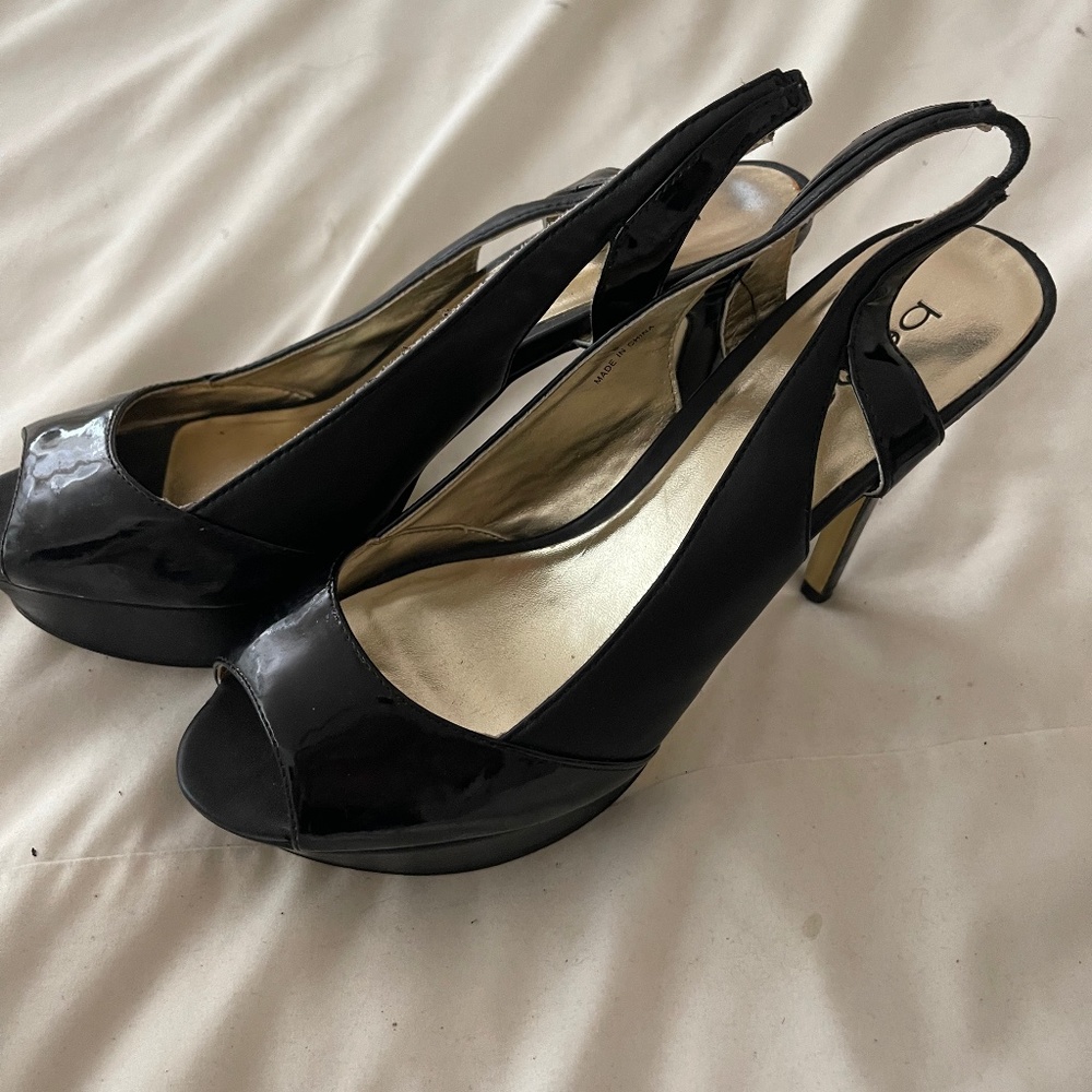 Bebe stiletto open toed heels